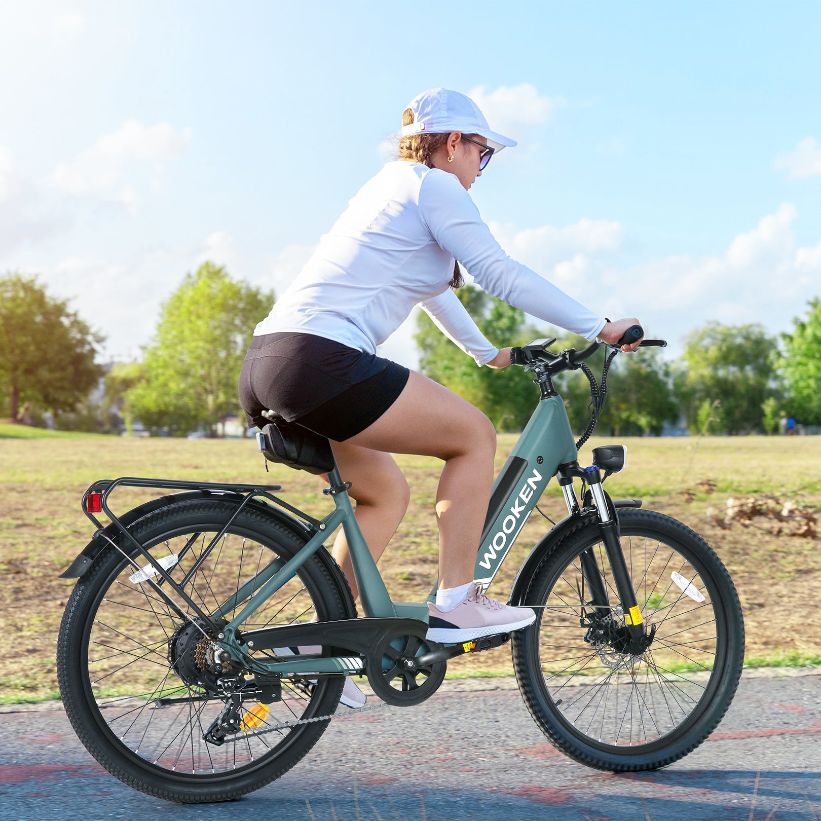 Wooken SwiftX Step-Thru Commuter Fat Tire Electric Bike Wooken